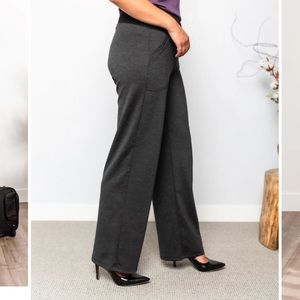 Anne Mulaire Charcoal Elasticated Trousers